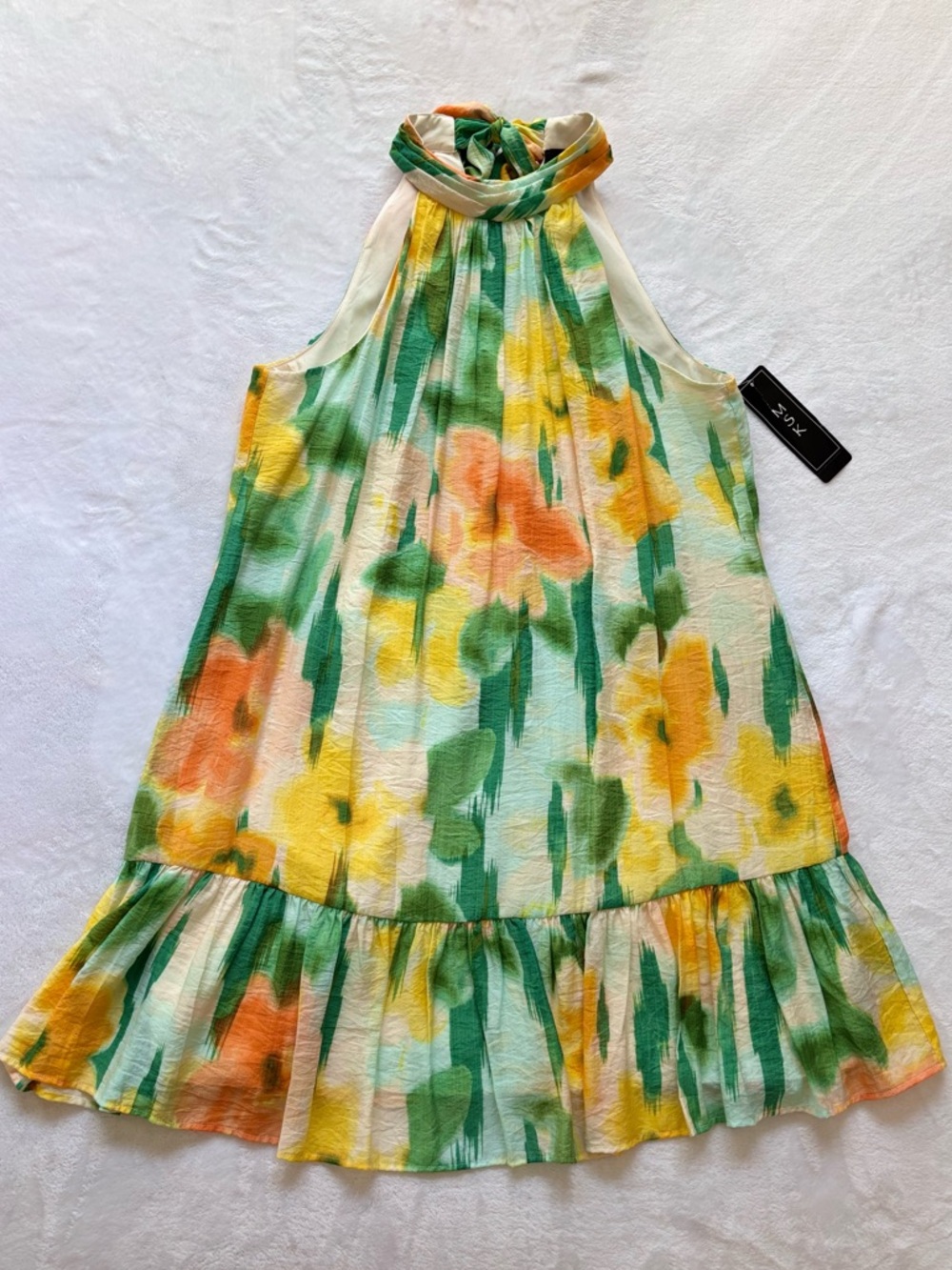 MSK Floral Sleeveless A-Line Silhouette Halter Dress--NWT--L - Picture 2 of 16